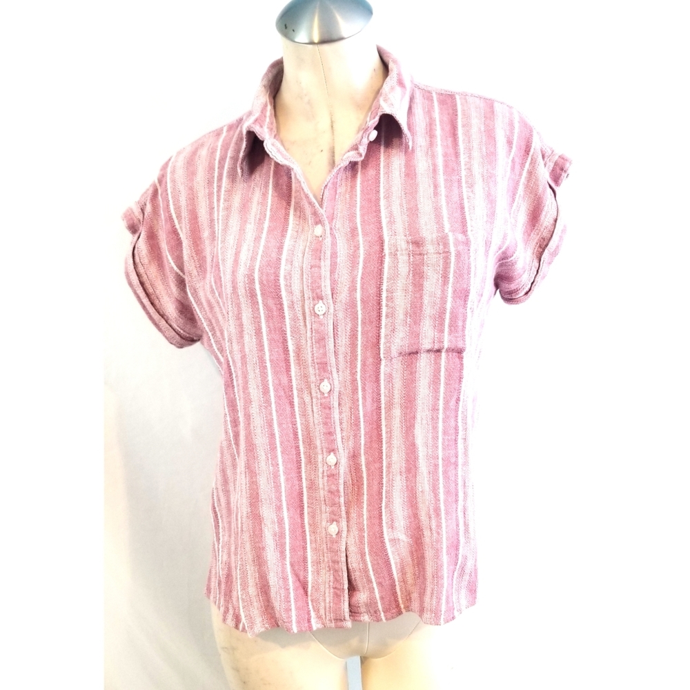 3/$25 Orvis Size M Linen Blend Button Up Shirt